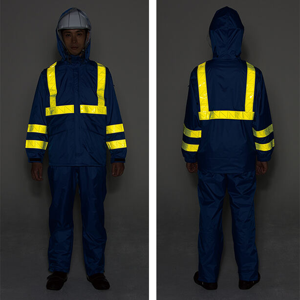 ナダレスJIS規格品 高視認スプルースレインスーツ 商品コード:JN-8898 反射イメージ