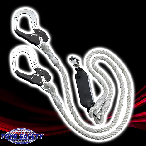 フルハーネス型取替用 ロープ式ランヤード ダブル【トーヨーセフティー】