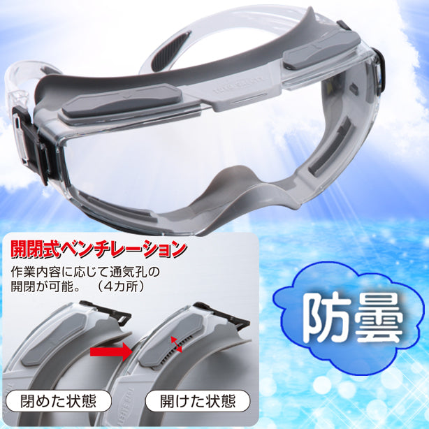 開閉ベンチレーション付き防塵ハイパーグラス