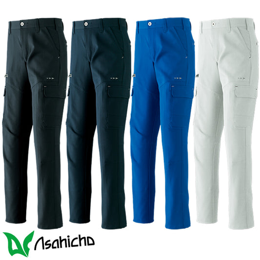 AC-832 ASAHICHO 帯電防止 スリムスタイルストレッチ ノータックカーゴパンツ【通年】【レディースサイズ対応】