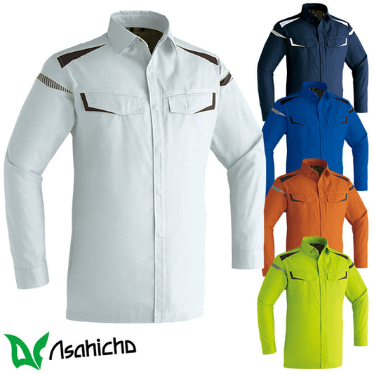 ASAHICHO 帯電防止 スリムスタイルストレッチ 長袖シャツ【通年】【レディースサイズ対応】 AC-8504(オプション表示用)