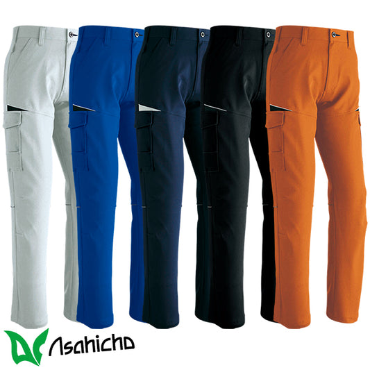 AC-852 ASAHICHO 帯電防止 スリムスタイルストレッチ ノータックカーゴパンツ【秋冬】
