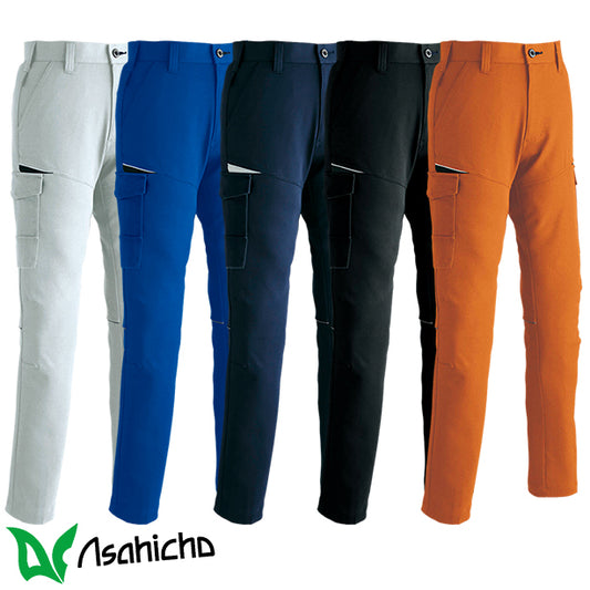AC-854 ASAHICHO 帯電防止 スリムスタイルストレッチ ノータックレディースカーゴパンツ【秋冬】【レディースサイズ対応】