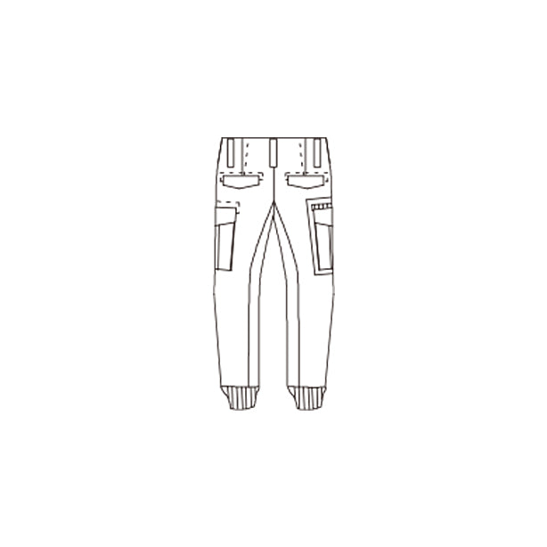XEBECの現場服・リブ付カーゴパンツ 商品コード:XE-2176 絵型