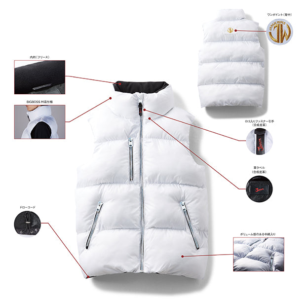 Jawin 58190 カジュアルテイスト防寒ベスト 商品コード:JC-58190 Point説明