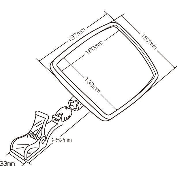 角型ガレージミラー(クリップタイプ)