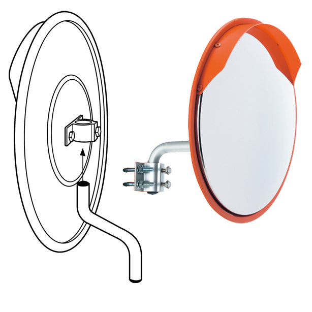 カーブミラー 320mmΦ(丸型反射鏡) 取り付けイメージ