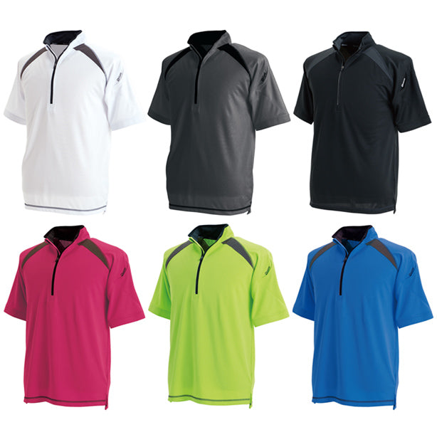 半袖ジップアップポロシャツ