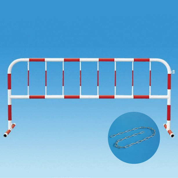 カラーパイプバリケード 白赤