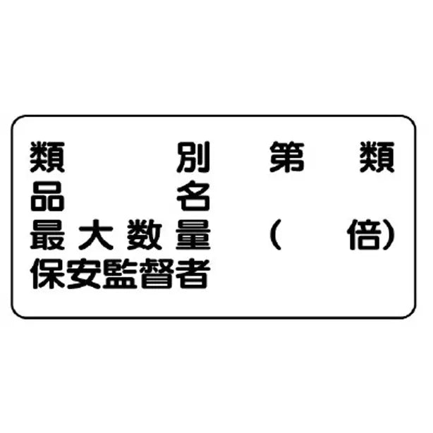 危険物標識 類別・品名最大数量… 横型