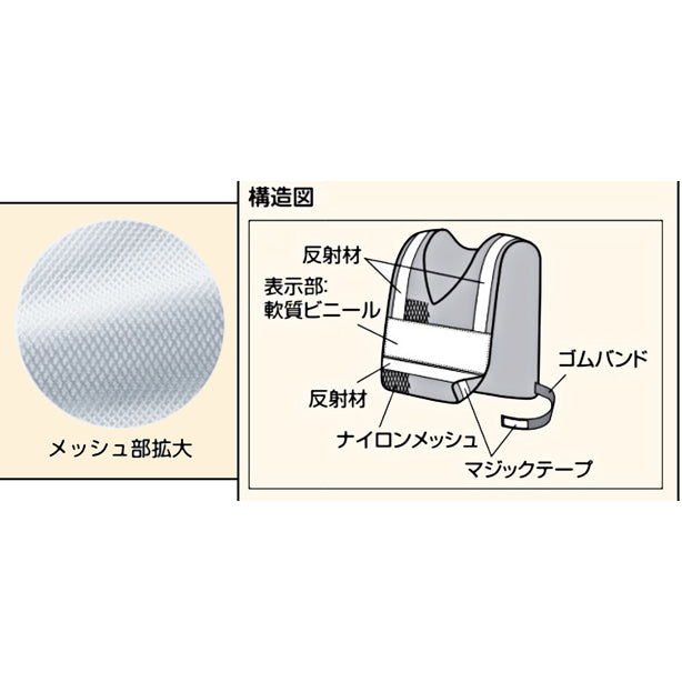 反射ベスト 救護 ナイロンメッシュ