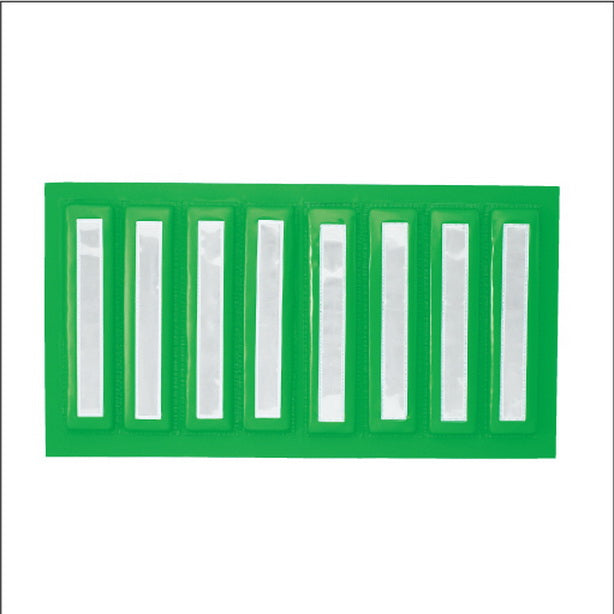 ストライプ反射クッション 反射 緑/白