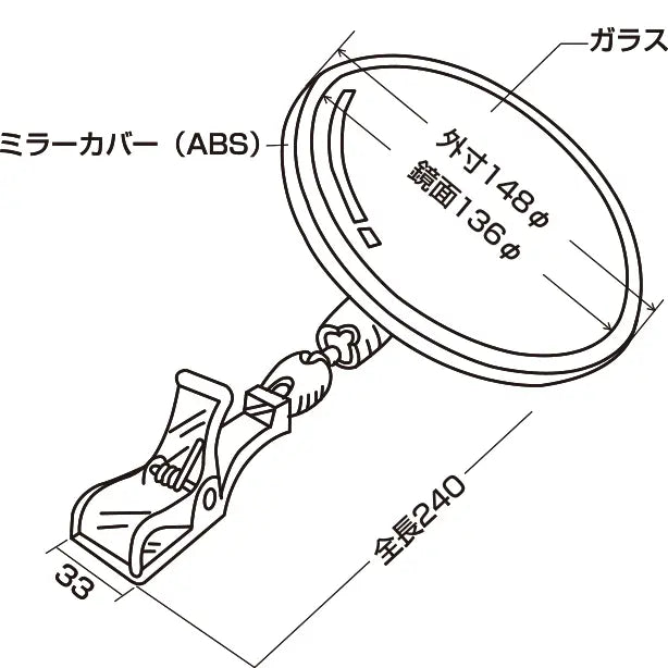 セイフティ防犯ミラー(クリップタイプ)