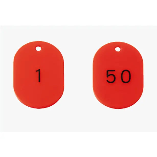 番号札 45×30 赤 1~50 50枚組