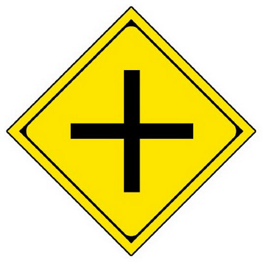 警戒標識 201-A +型道路交差点