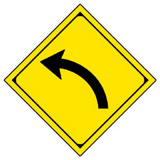 警戒標識 202 左方屈曲あり