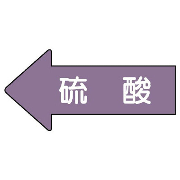 配管ステッカー 左方向表示 硫酸