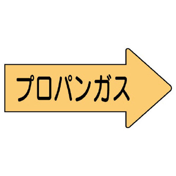 配管ステッカー 右方向表示 プロパンガス