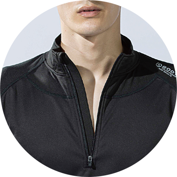 メーカー:OTAFUKU 品名&品番:OTAFUKU BODY TOUGHNESS OT-JW-197 風を通さずあたたかい防風ハーフジップハイネックコンプレッション ハーフジップ