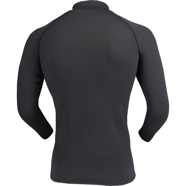 メーカー:OTAFUKU 品名&品番:OTAFUKU BODY TOUGHNESS OT-JW-256 蓄熱+厚地の最強保温ハイネックコンプレッション カラー:アッシュブラック(バックスタイル)