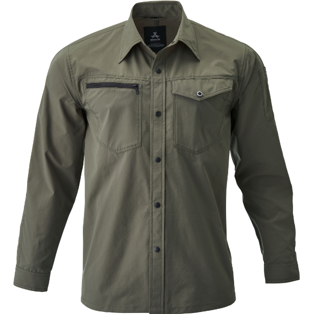 メーカー:ATACKBASE 品名&品番:ATACK BASE ATC-29016 制電防止ストレッチシャツ APEXWIN(オプション表示用)  カラー:カーキ