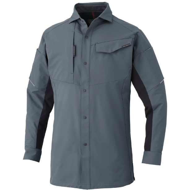 メーカー:CO_COS 品名&品番:CO-COS CC-A-7068 秋冬最強のびのびストレッチ長袖シャツ ANDARESCHIETTI【通年】(オプション表示用)  カラー:チャコール(ブラック)