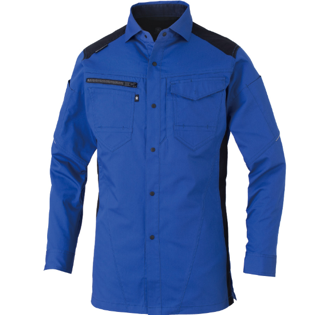 メーカー:CO_COS 品名&品番:CO-COS CC-AG-3088 秋冬ストレッチ長袖シャツ ANDARESCHIETTI×GLADIATOR【通年】(一覧表示用)  カラー:ブルー(ブラック)