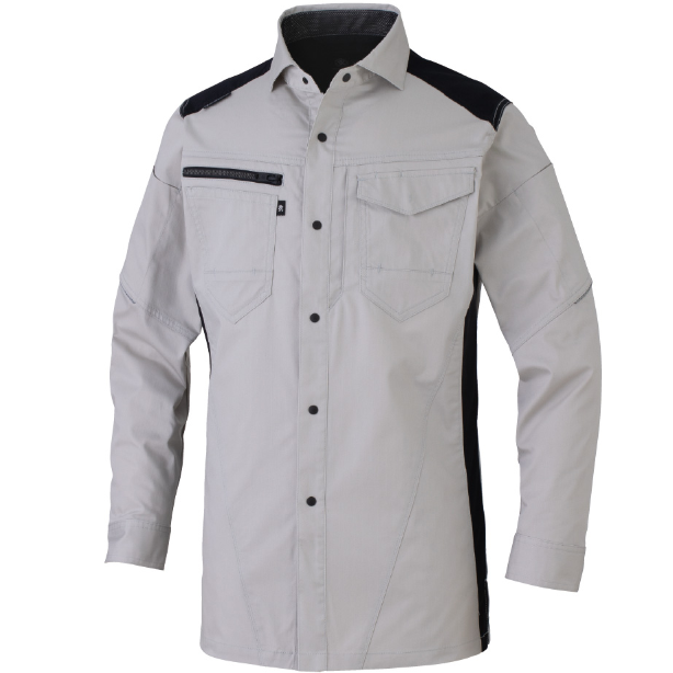 メーカー:CO_COS 品名&品番:CO-COS CC-AG-3088 秋冬ストレッチ長袖シャツ ANDARESCHIETTI×GLADIATOR【通年】(オプション表示用)  カラー:シルバー(ブラック)