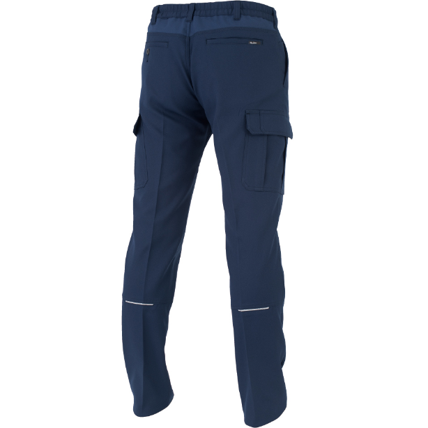 メーカー:CO_COS 品名&品番:CO-COS CC-MB25105 秋冬多機能×エコ裏綿カーゴパンツ MONBALENO カラー:ブルー×ネイビー(バックスタイル)