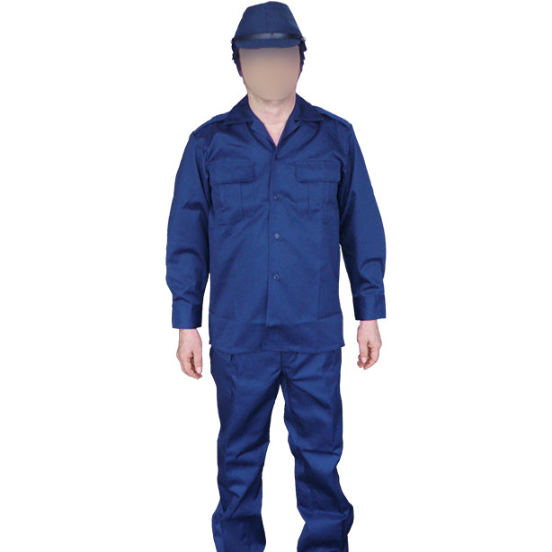 防災用 厚手で丈夫な肩章付開衿長袖シャツ【通年】 商品コード:ET-GA-15 着用イメージ男性