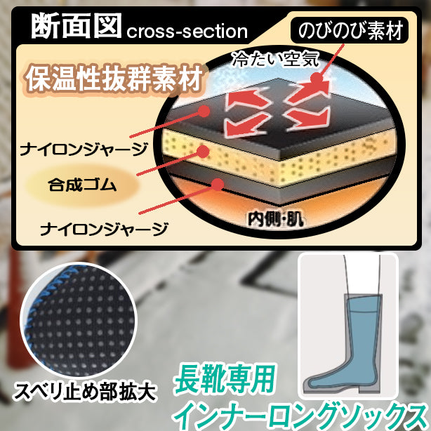 インナーロングソックス 商品コード:UNT-WT-7111 Point説明