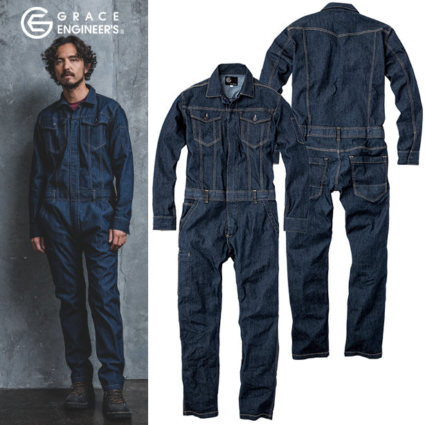 メーカー:GRACEENGINEER'S 品名&品番:GRACE ENGINEER'S SK-GE-340 ストレッチデニムツナギ(一覧表示用)