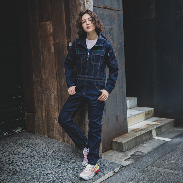 メーカー:GRACEENGINEER'S 品名&品番:GRACE ENGINEER'S SK-GE-700 アグリデニム 着用イメージ女性