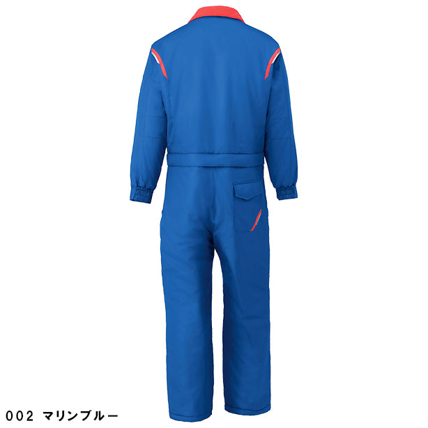 メーカー:YAMADATATSU 品名&品番:YAMADATATSU YD-23030 CORDURA防寒つなぎ服 カラー:マリンブルー(バックスタイル)