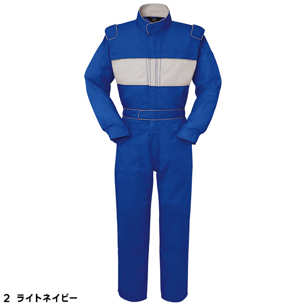 メーカー:YAMATAKA 品名&品番:YAMATAKA DON-758 春夏長袖肩章付きツナギ服(オプション表示用) カラー:ライトネイビー