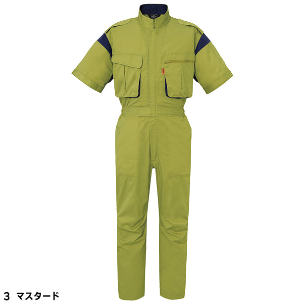 メーカー:YAMATAKA 品名&品番:YAMATAKA DON-9900 春夏半袖メカニック向けツナギ(オプション表示用) カラー:マスタード