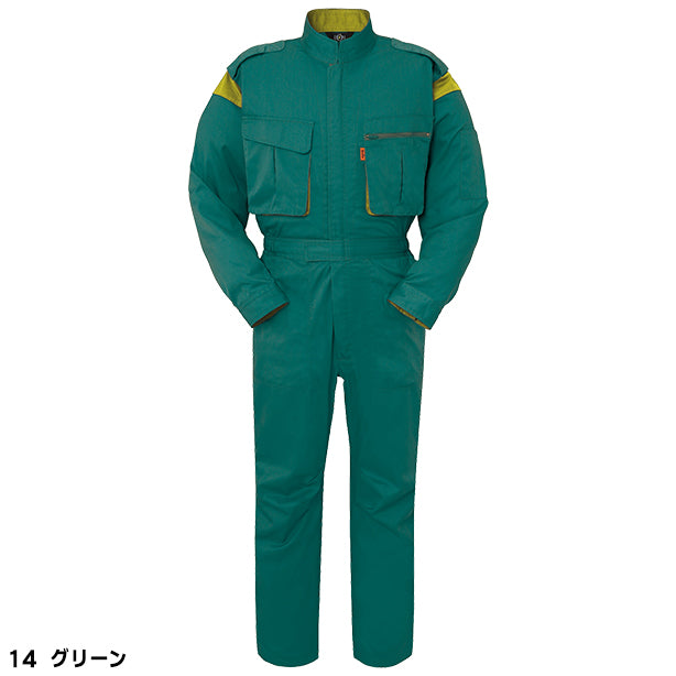 メーカー:YAMATAKA 品名&品番:YAMATAKA DON-9990 春夏長袖メカニック向けツナギ(オプション表示用) カラー:グリーン