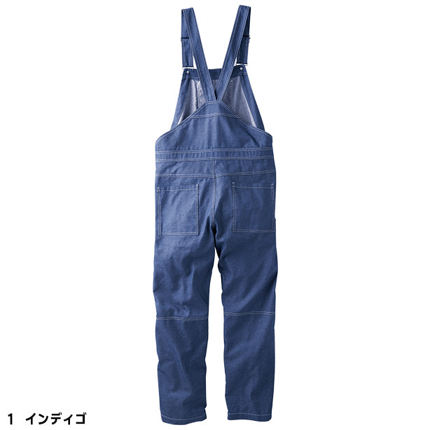 メーカー:YAMATAKA 品名&品番:YAMATAKA DON-503 カジュアルサロペット カラー:インディゴ(バックスタイル)