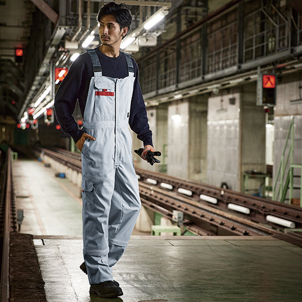 メーカー:YAMATAKA 品名&品番:YAMATAKA DON-6023 裾ファスナーサロペット 着用イメージ男性1