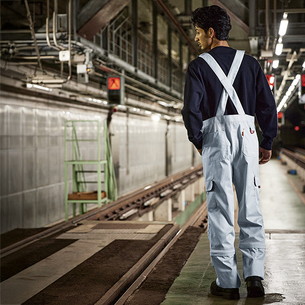 メーカー:YAMATAKA 品名&品番:YAMATAKA DON-6023 裾ファスナーサロペット 着用イメージ男性2