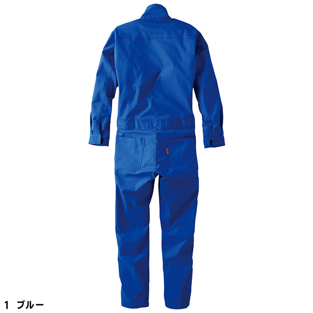 メーカー:YAMATAKA 品名&品番:YAMATAKA DON-6501 ストレッチつなぎ カラー:ブルー(バックスタイル)