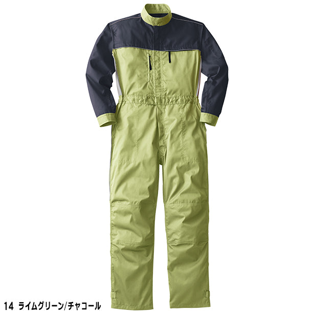 メーカー:YAMATAKA 品名&品番:YAMATAKA DON-708 春夏長袖メカニックスーツ(オプション表示用) カラー:ライムグリーン/チャコール