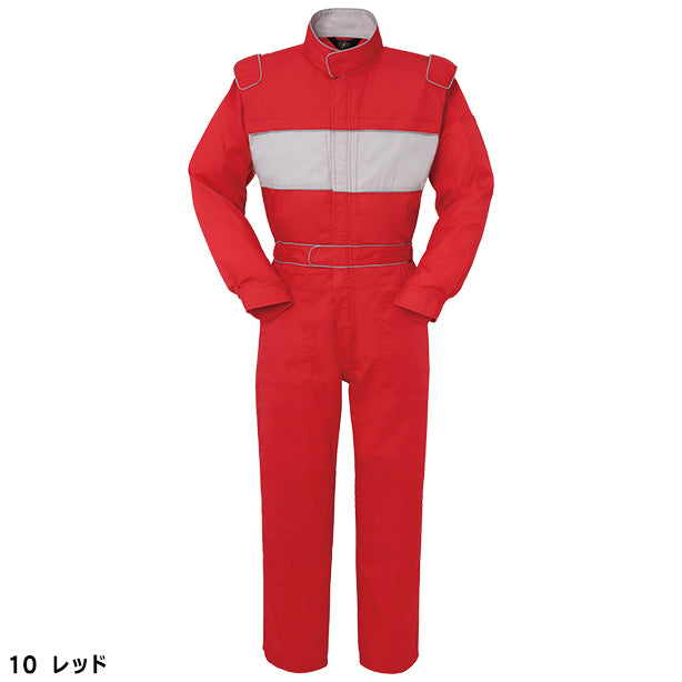 メーカー:YAMATAKA 品名&品番:YAMATAKA DON-758 春夏長袖肩章付きツナギ服(オプション表示用) カラー:レッド