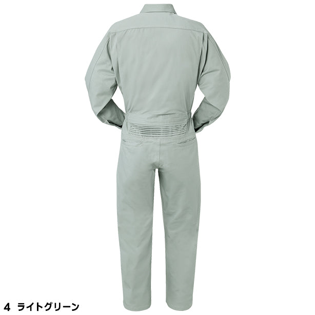 メーカー:YAMATAKA 品名&品番:YAMATAKA DON-999 ベーシックツナギ服 カラー:ライトグリーン(バックスタイル)