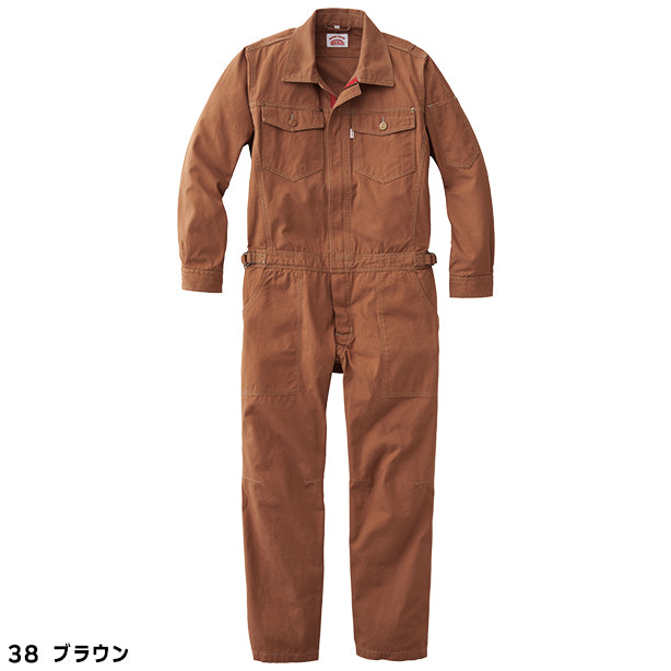 メーカー:YAMATAKA 品名&品番:YAMATAKA ROUND HOUSE DON-RH-3002 キャンバス生地長袖カバーオール(オプション表示用) カラー:ブラウン