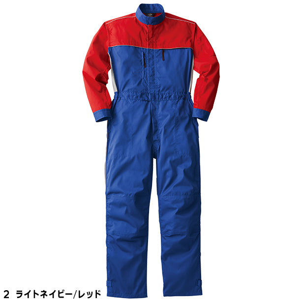 メーカー:YAMATAKA 品名&品番:YAMATAKA DON-708 春夏長袖メカニックスーツ(オプション表示用) カラー:ライトネイビー/レッド