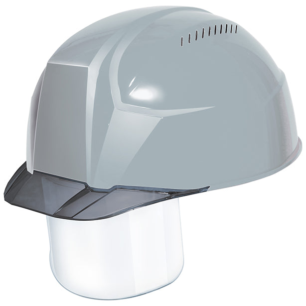 AA23-CSV 軽神ヘルメット【ライナーあり/通気孔あり/シールド付】 商品コード:AA23-CSV 色:⑨ライトグレー×スモーク(一覧表示用)