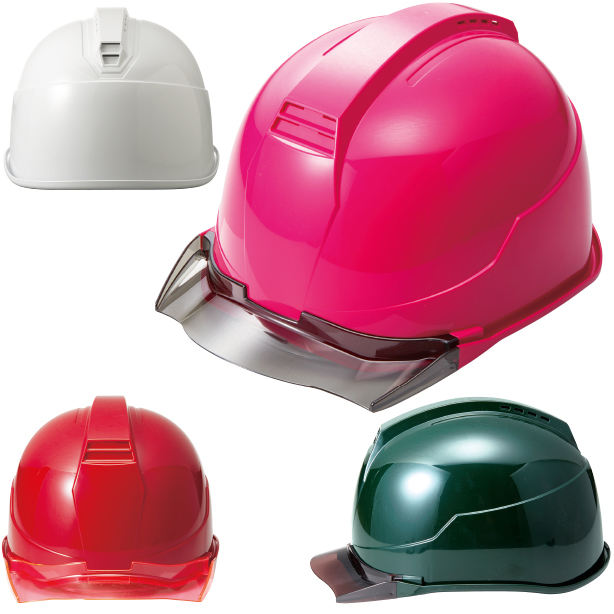 進和 作業用シールド内蔵スケルトンバイザーヘルメット SS-22FSV-TPRA【ライナーあり/通気孔あり/シールド付き】 商品コード:SS-22FSV-TPRA 帽体カラーバリエーション