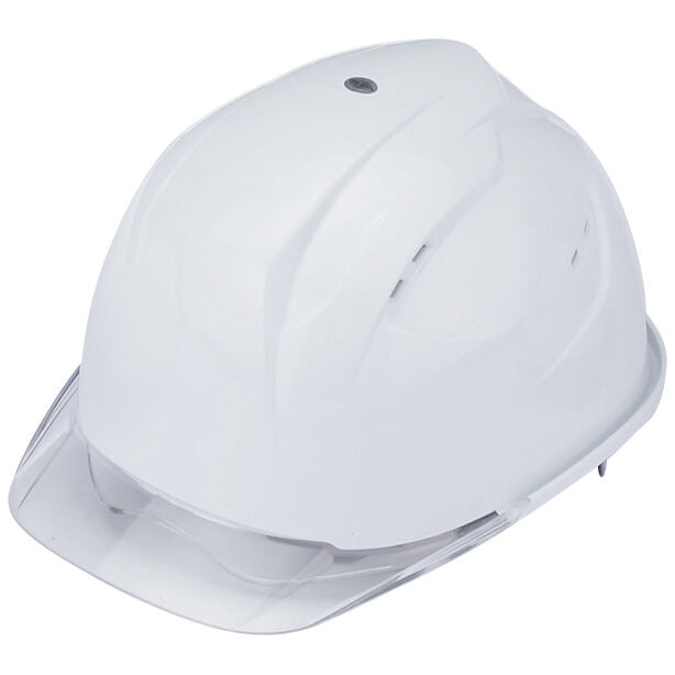 トーヨーのシールド内蔵ヘルメット【ライナーあり/通気孔あり/シールド付】 商品コード:TS-398F-C 色:② 白 / クリアシールド収納(オプション表示用)