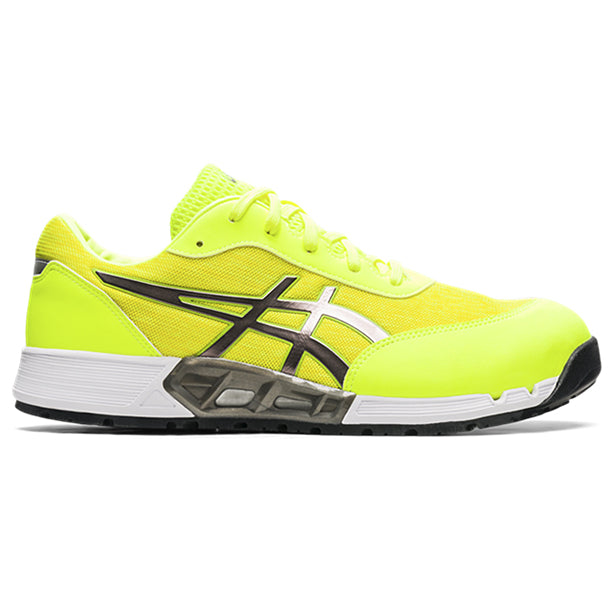 メーカー:ASICS 品名&品番:ASICS OT-212 ウィンジョブ® 通気性重視のプロスニーカー【JSAA A種認定】【耐油】【普通作業用】 フラッシュイエロー × ブラック サイド